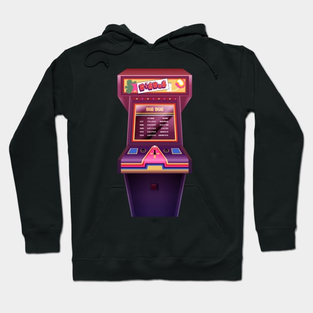 Dig Dug Arcade Game Hoodie by grantedesigns